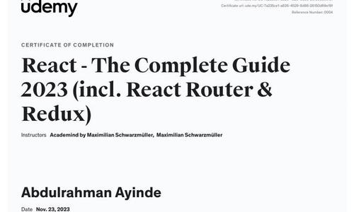 React - The Complete Guide 2023(incl. React Router & Redux)