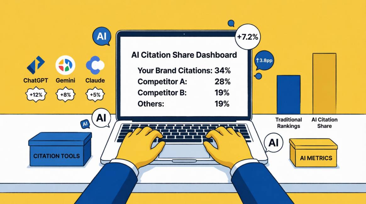 how to track AI citation share SEO metric