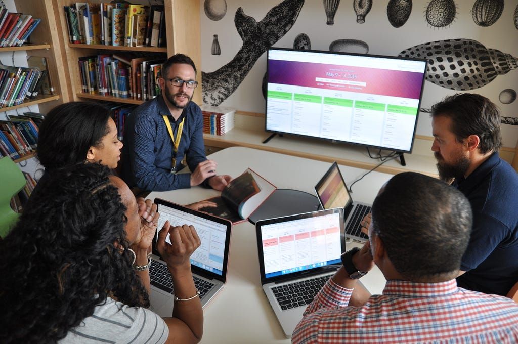 Meeting time doesn’t have to be wasted time! Use Cc to make real-time changes to your lesson plans while meeting with colleagues.