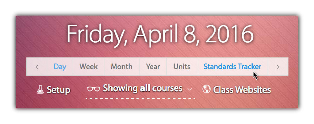 Select the Standards Tracker tab at any time to get started with Cc Pro today!