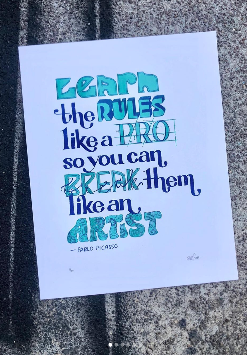 Hand-lettered poster by Erin