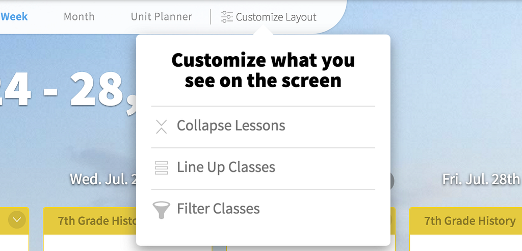 The new Customize Layout button in Common Curriculum 4.0!