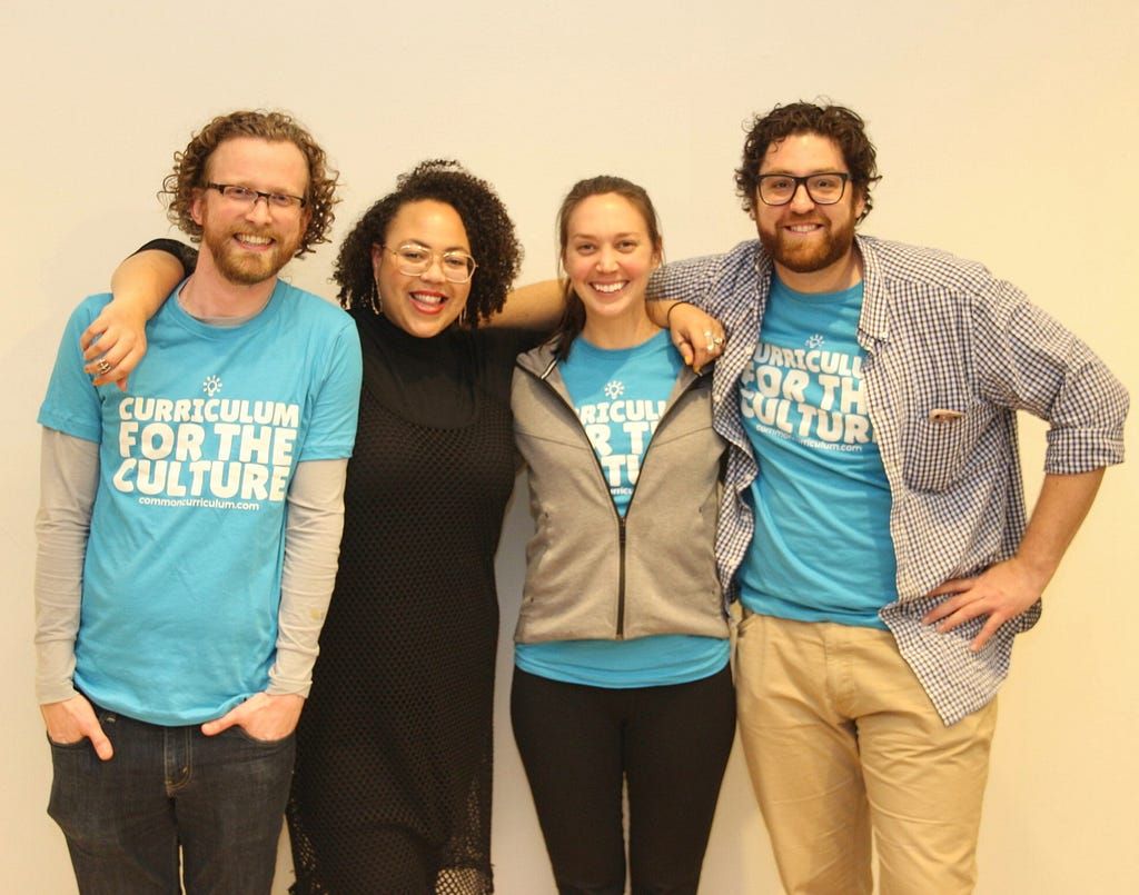 The Common Curriculum Team (from left): Scott Ames-Messinger, Charlotte James, Marika Ross, Robbie Earle