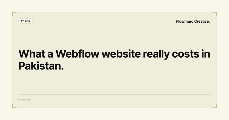 How Much Does a Webflow Website Cost in Pakistan? (2026 Pricing Guide) cover