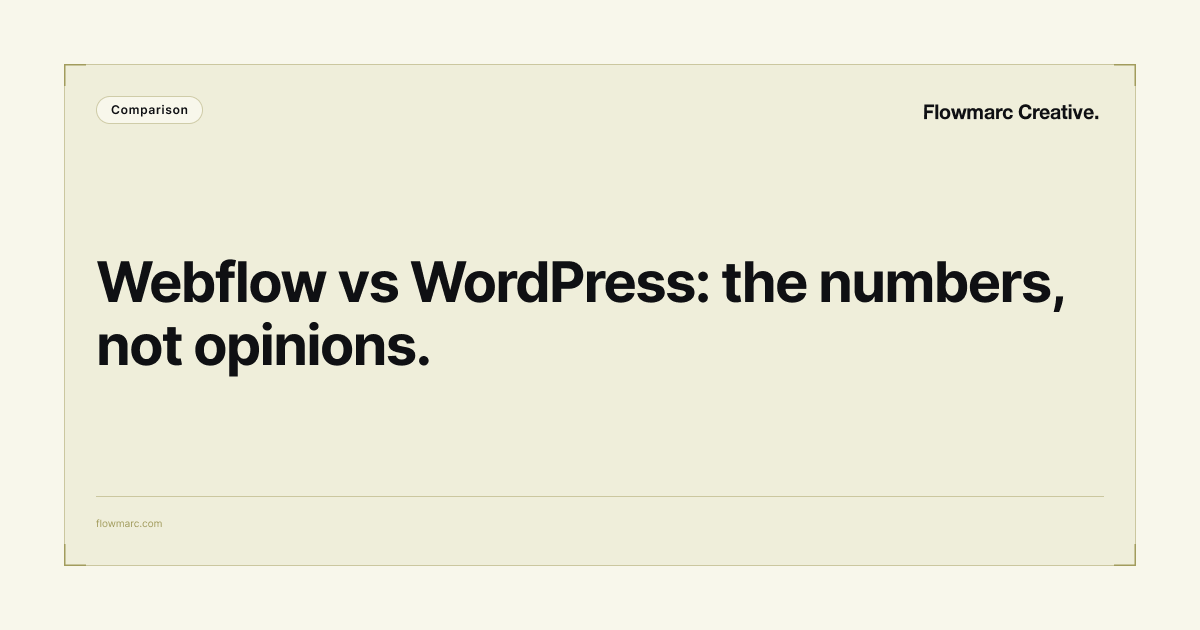 Webflow vs WordPress in 2026: Core Web Vitals, Security, and Total Cost (Real Data) cover