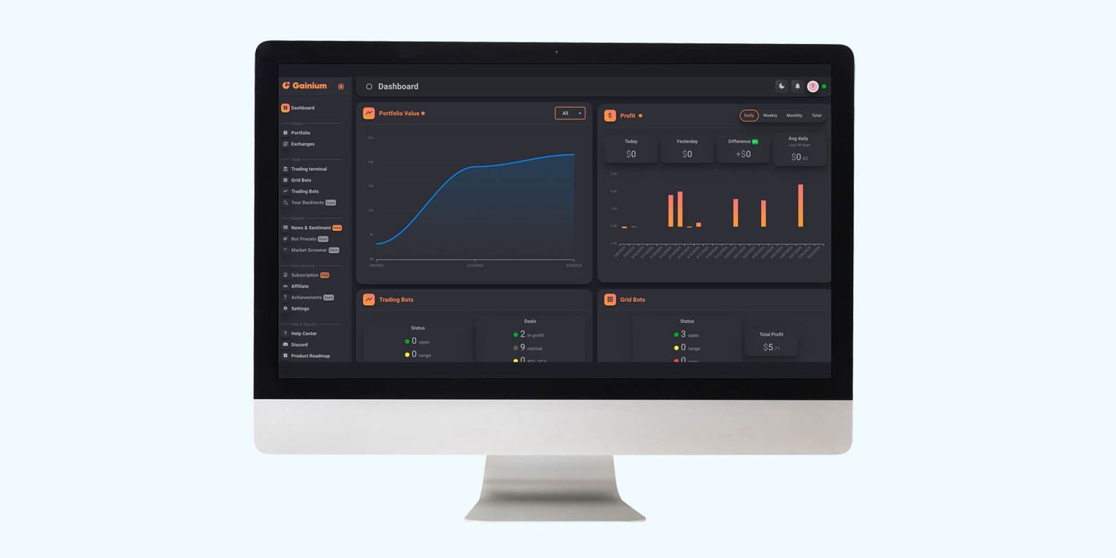 Gainium: screenshot 1 of 2