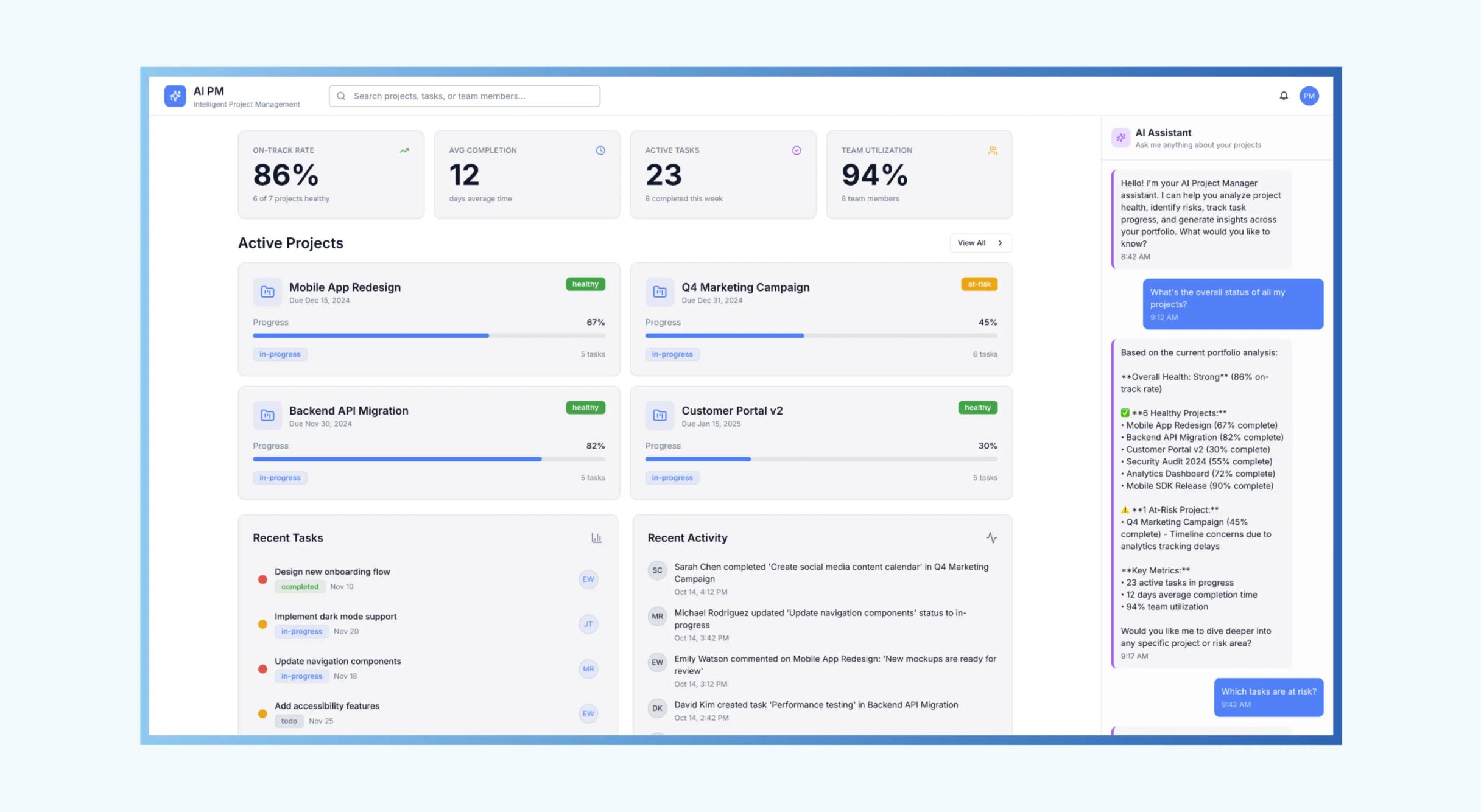 AI PM: vista previa del proyecto