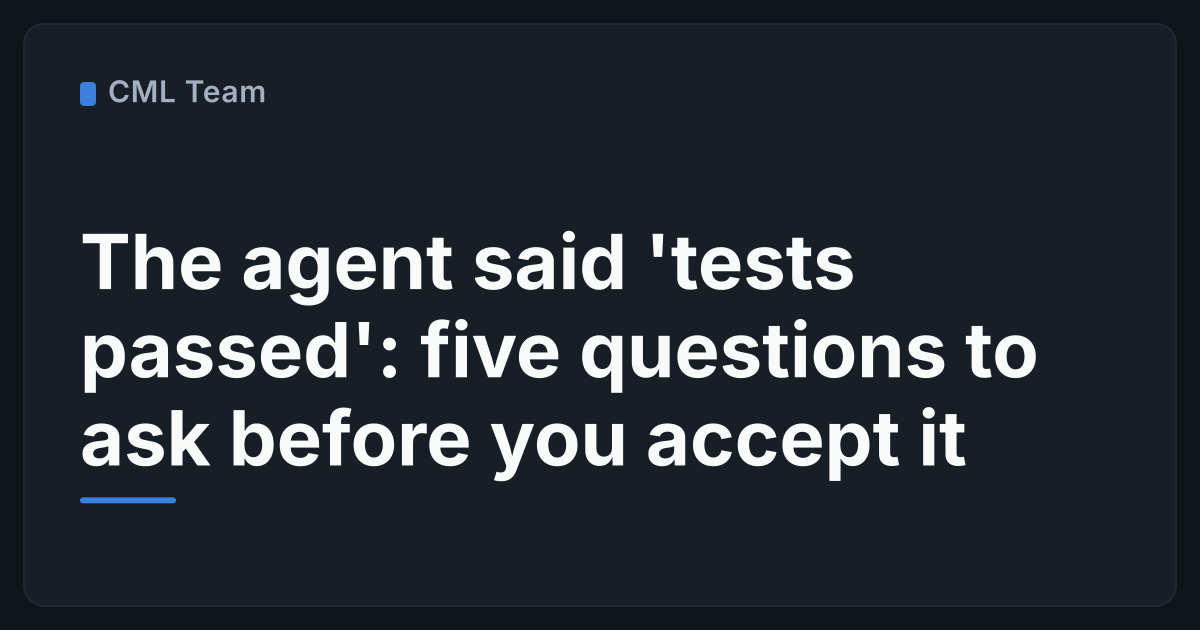 Checklist next to a terminal window showing a test summary with passed, failed and skipped counts