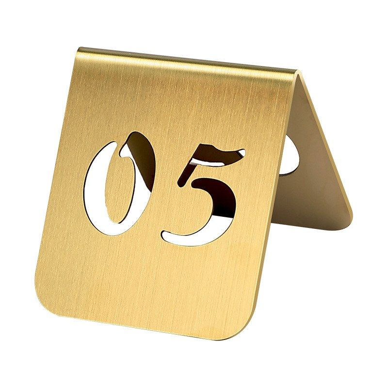 Gold Table Number Signs for Restaurants