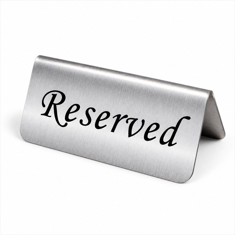 Silver Reserved Table Sign Bulk