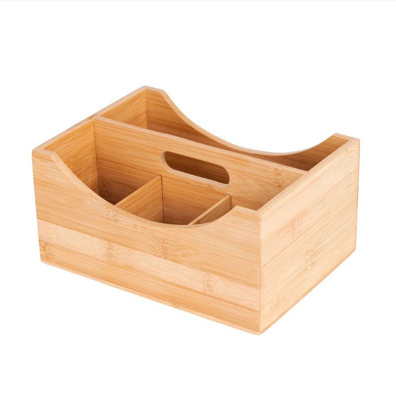 4 Compartment Wood Condiment Caddy