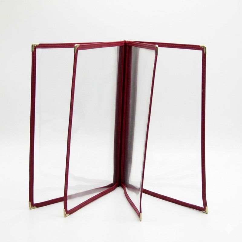 4 Page 8 View Clear Menu Cover Burgundy
