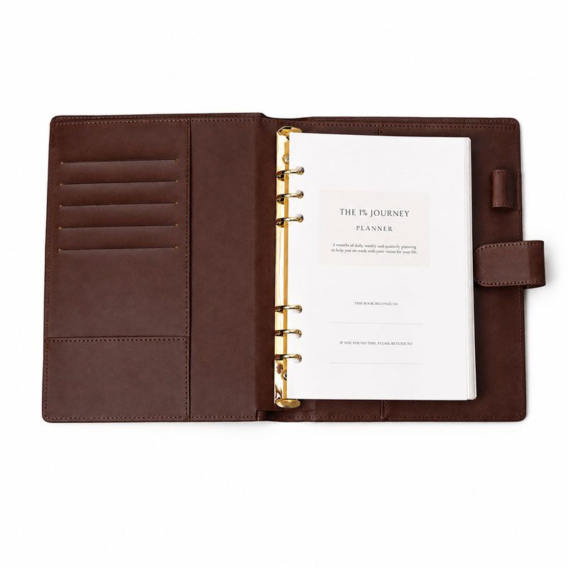 6 Ring Binder Planner Refillable PU Leather