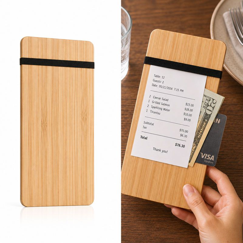 Bamboo Menu Board with Rubber Band