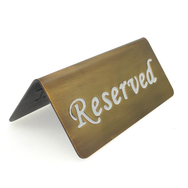 Brass Reserved Table Sign for Restaurants