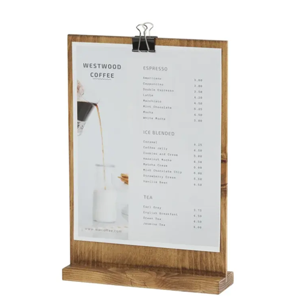 Wooden Table Stand with Black Binder