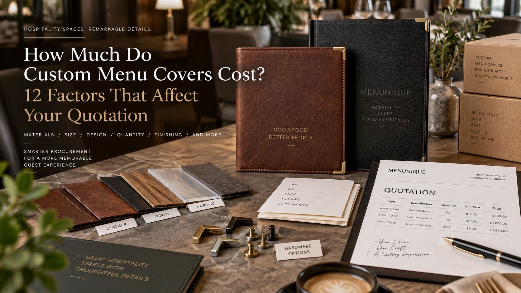 Custom Menu Covers Cost