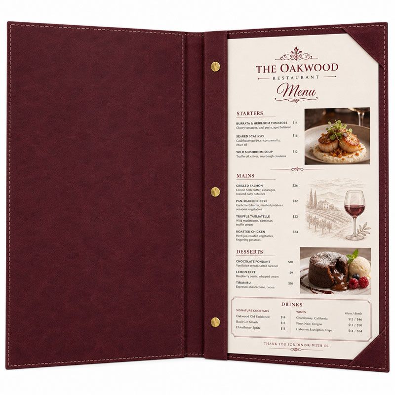 Screw Post Menu Covers by Menunique