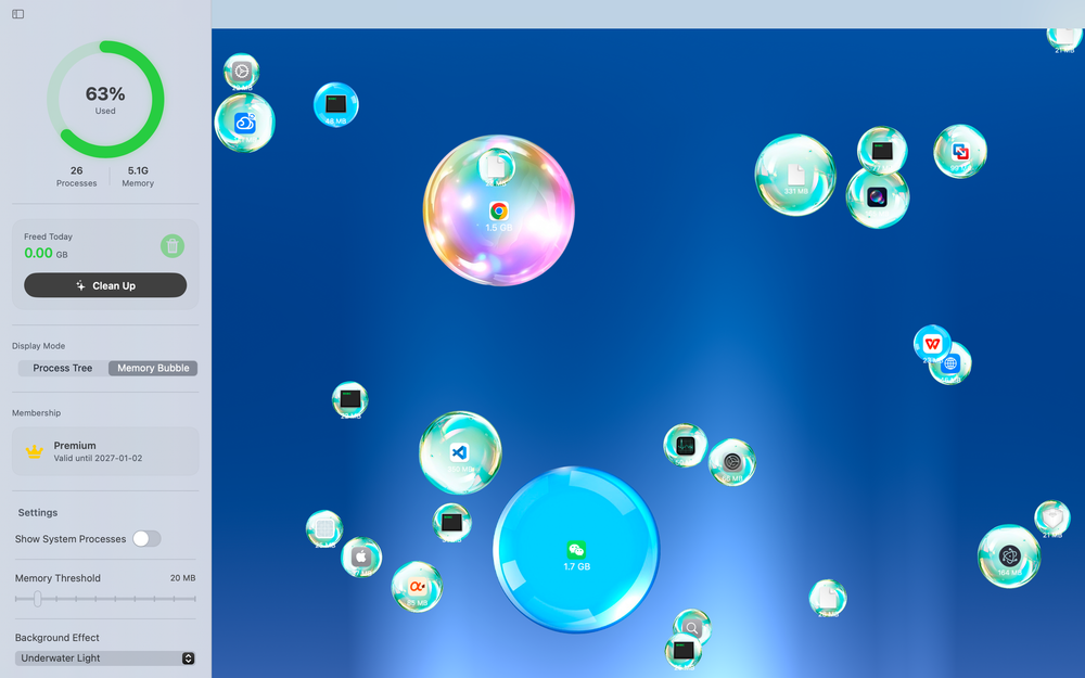 Screenshot of MemoryBubble
