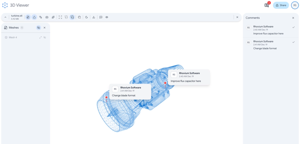 Screenshot of 3D Viewer for Google Drive