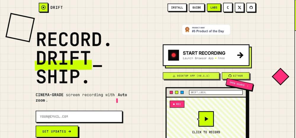 Screenshot of Drift - Browser App