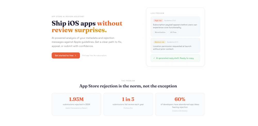 Screenshot of AcceptMyApp