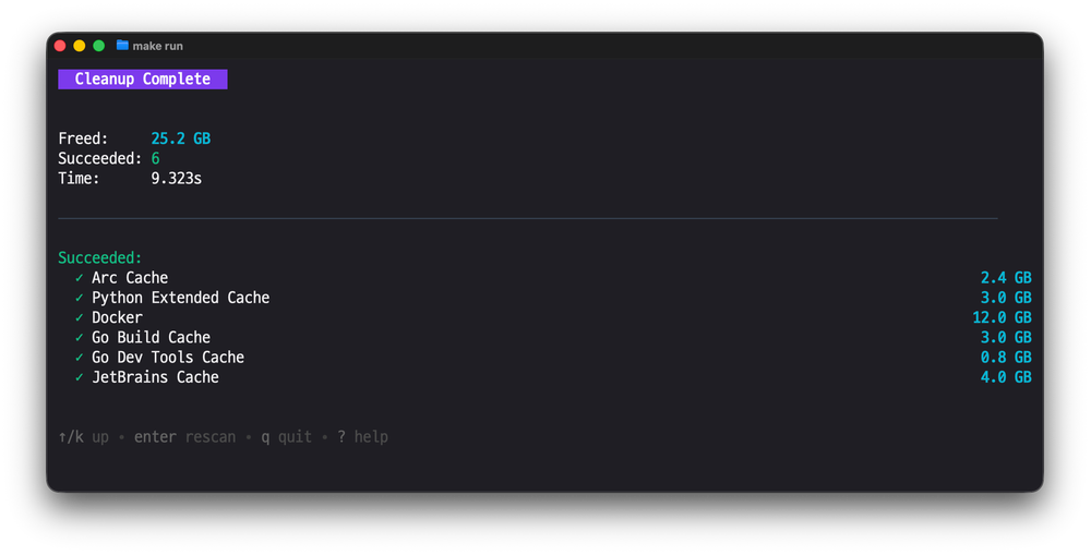 Screenshot of Mac Cleanup Go