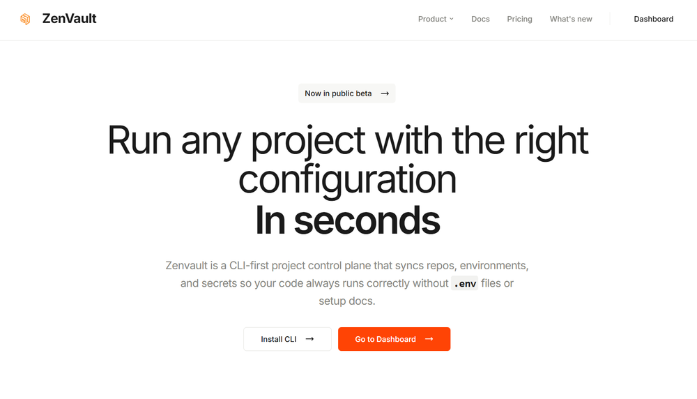 Screenshot of Zenvault