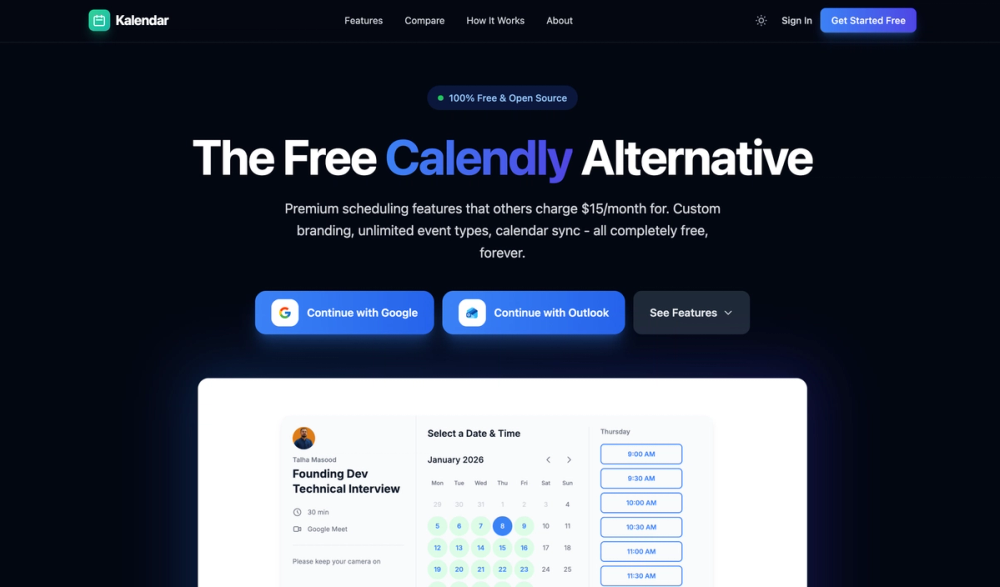 Screenshot of Kalendar.work