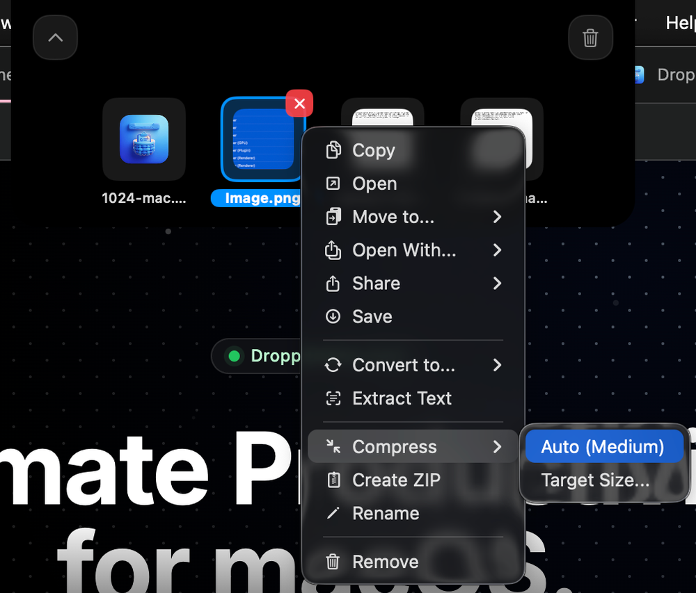 Screenshot of Droppy