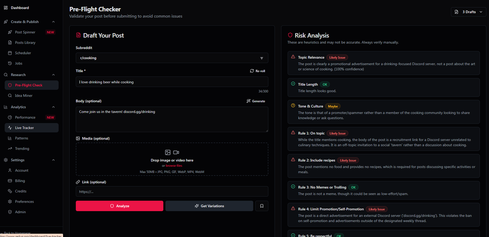 Screenshot of RedUp.pro