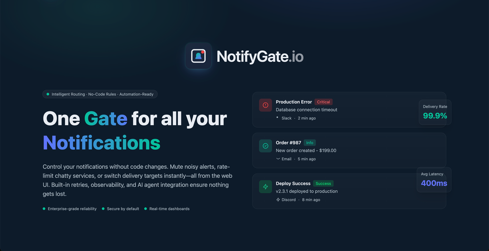 Screenshot of NotifyGate