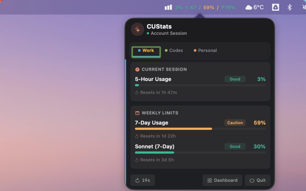 Screenshot of CUStats