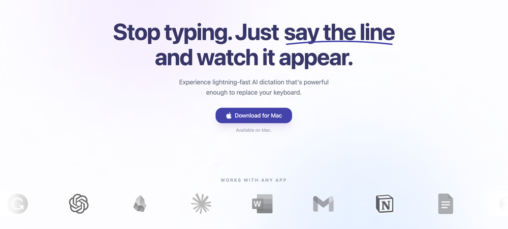 Screenshot of Sayline