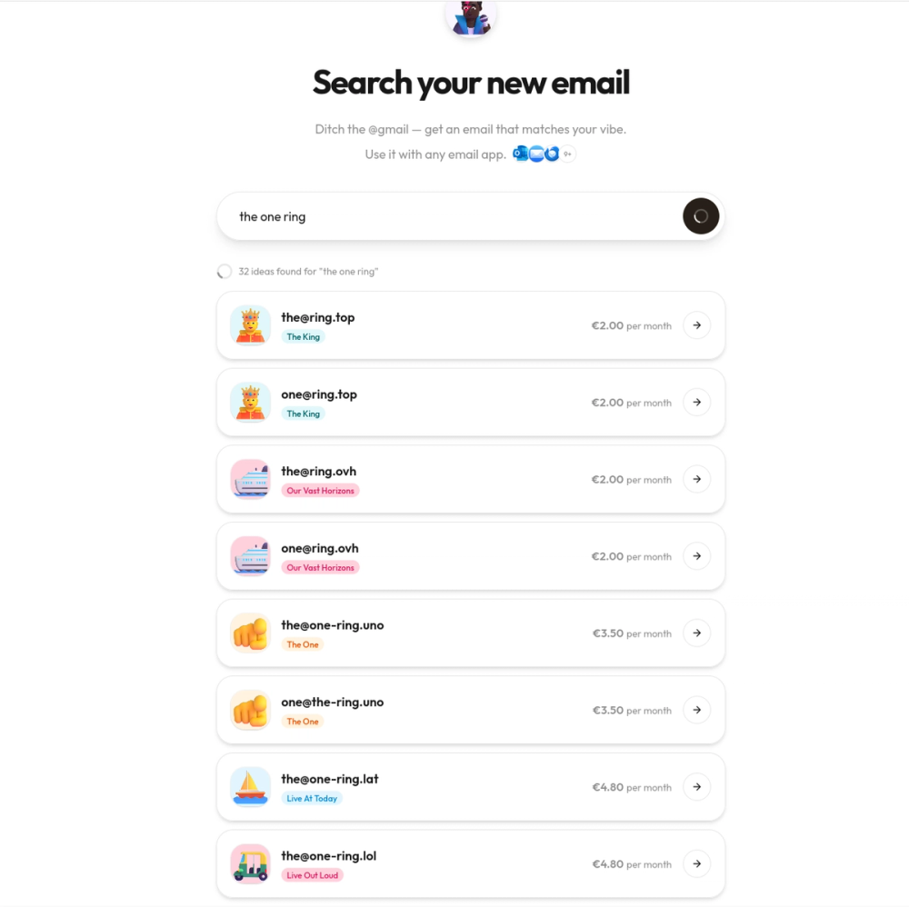 Screenshot of HappyMail