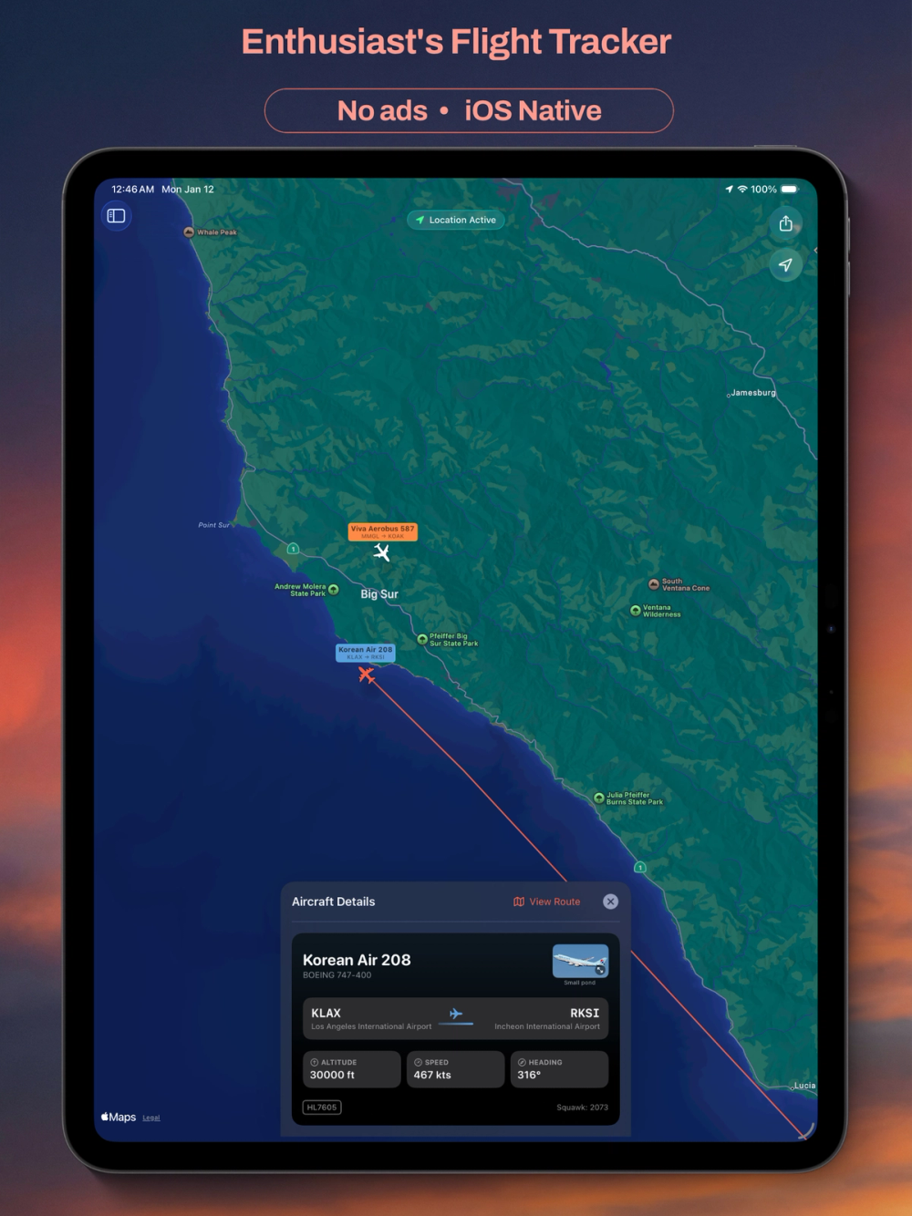 Screenshot of Flight Follower