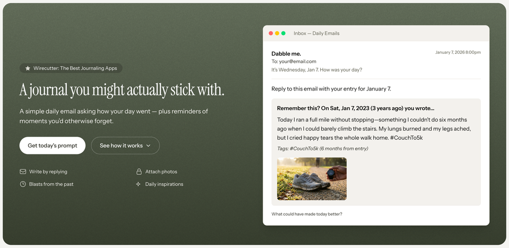 Screenshot of Dabble me
