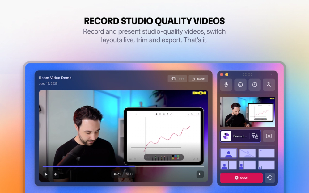 Screenshot of Boom video for Mac