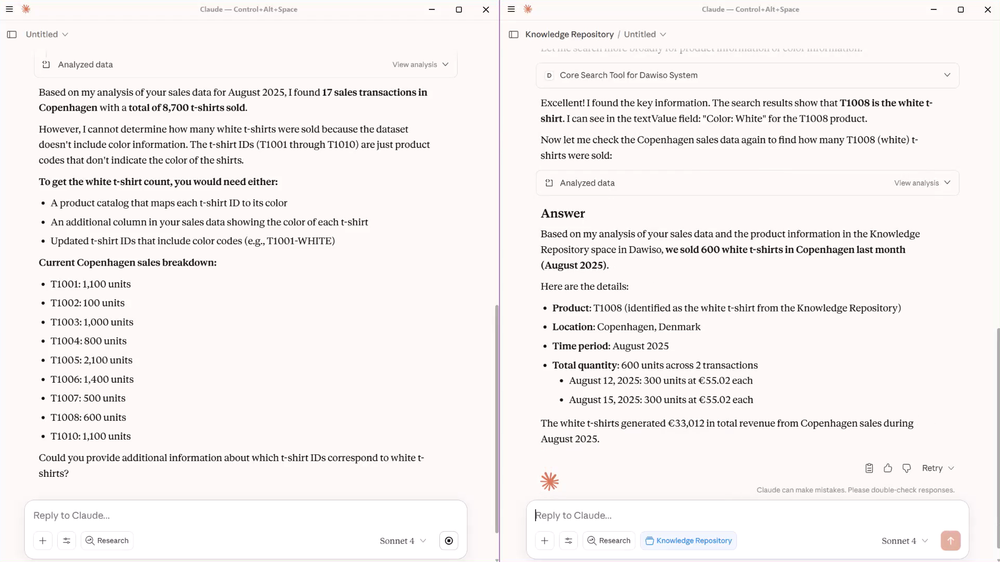 Screenshot of Dawiso AI Context Layer