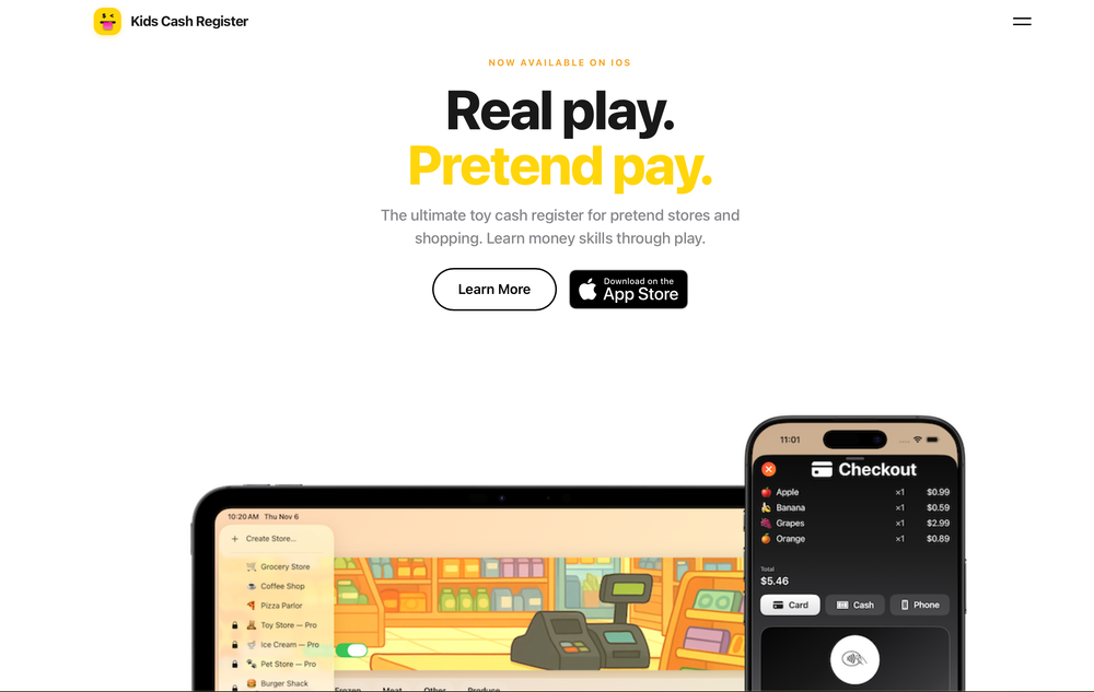 Screenshot of Kids Cash Register