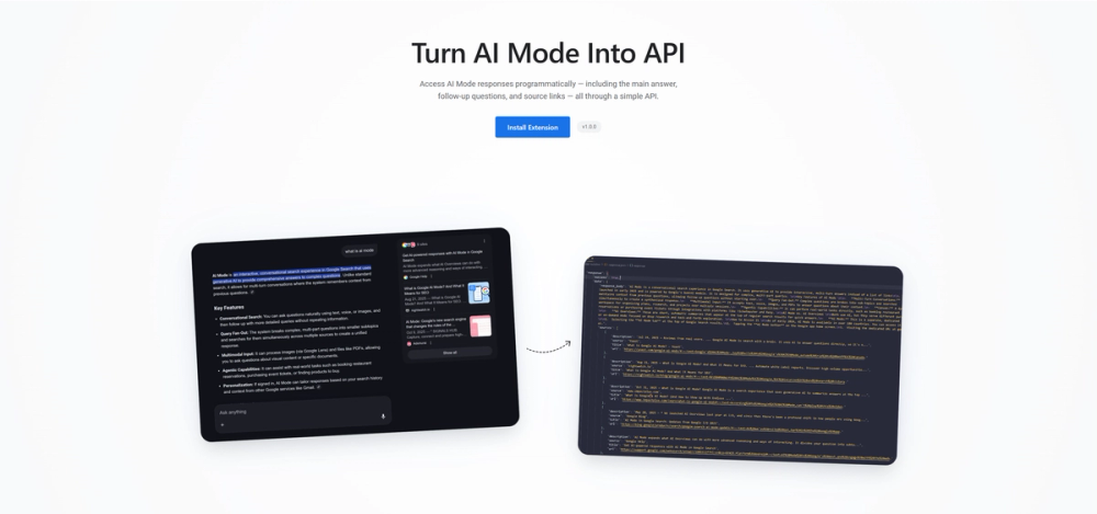 Screenshot of AI Mode API