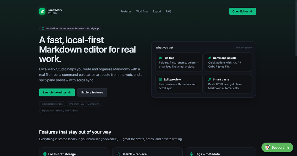 Screenshot of LocalMark Studio