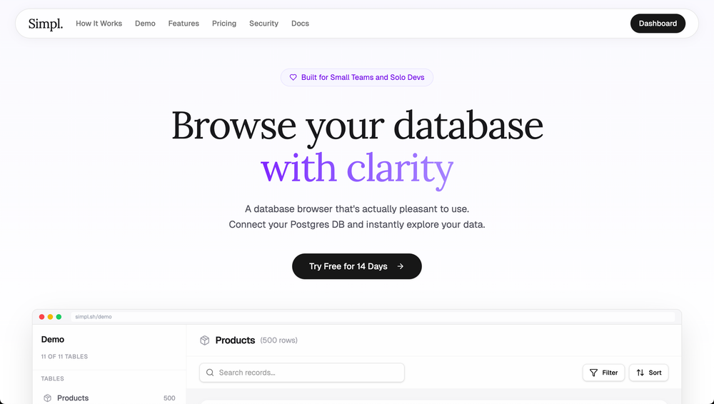 Screenshot of Simpl.