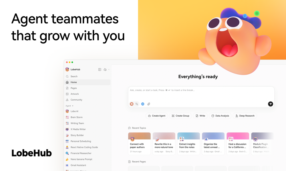 Screenshot of LobeHub