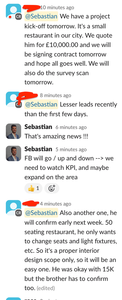 Message from Rose: $25k+ of revenue in the pipeline three weeks in