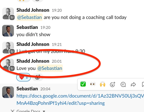Message from Shadd Johnson