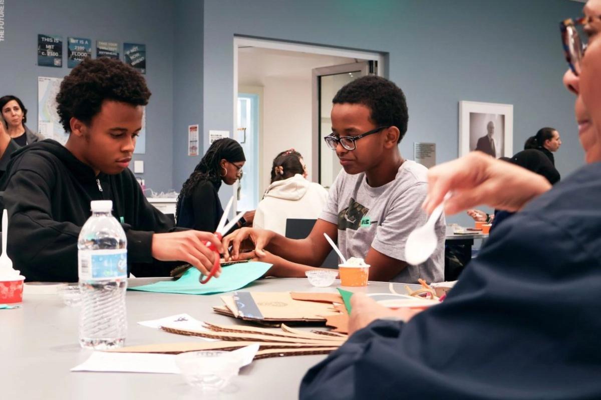 Students engage in hands-on making at the MIT Museum.