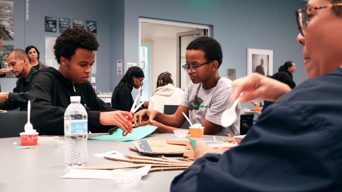 Students engage in hands-on making at the MIT Museum.