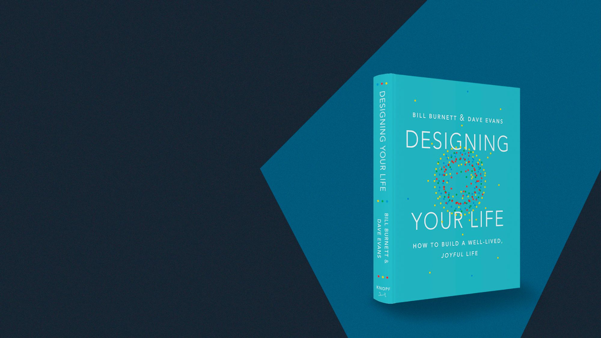 Blue background behind Designing Your Life book cover 