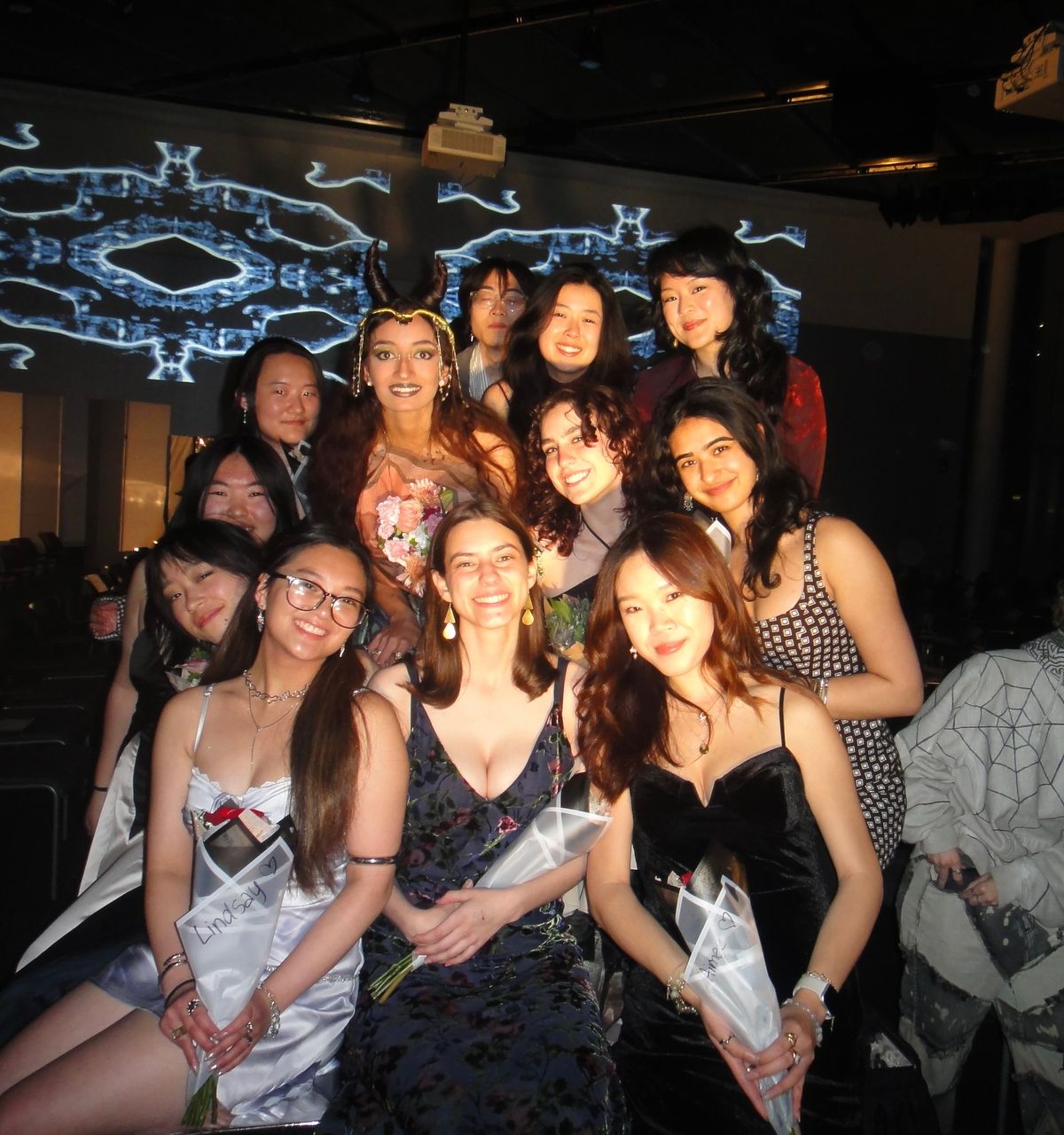 Members of MIT Gala Board gather after the conclusion of the spring 2026 runway show. Photo courtesy of MIT Gala Board.